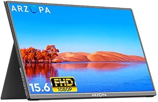 Arzopa Portable Monitor 15.6'' FHD 1080P Portable Laptop Monitor IPS Computer External Screen USB C HDMI Display w/Smart Cover for PC MAC Phone Xbox PS5-A1 GAMUT