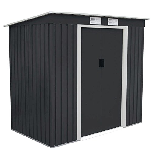 SVITA P100 Metall Gerätehaus 213×130×173cm Geräteschuppen Schuppen Gartenhaus Outdoor dunkelgrau anthrazit