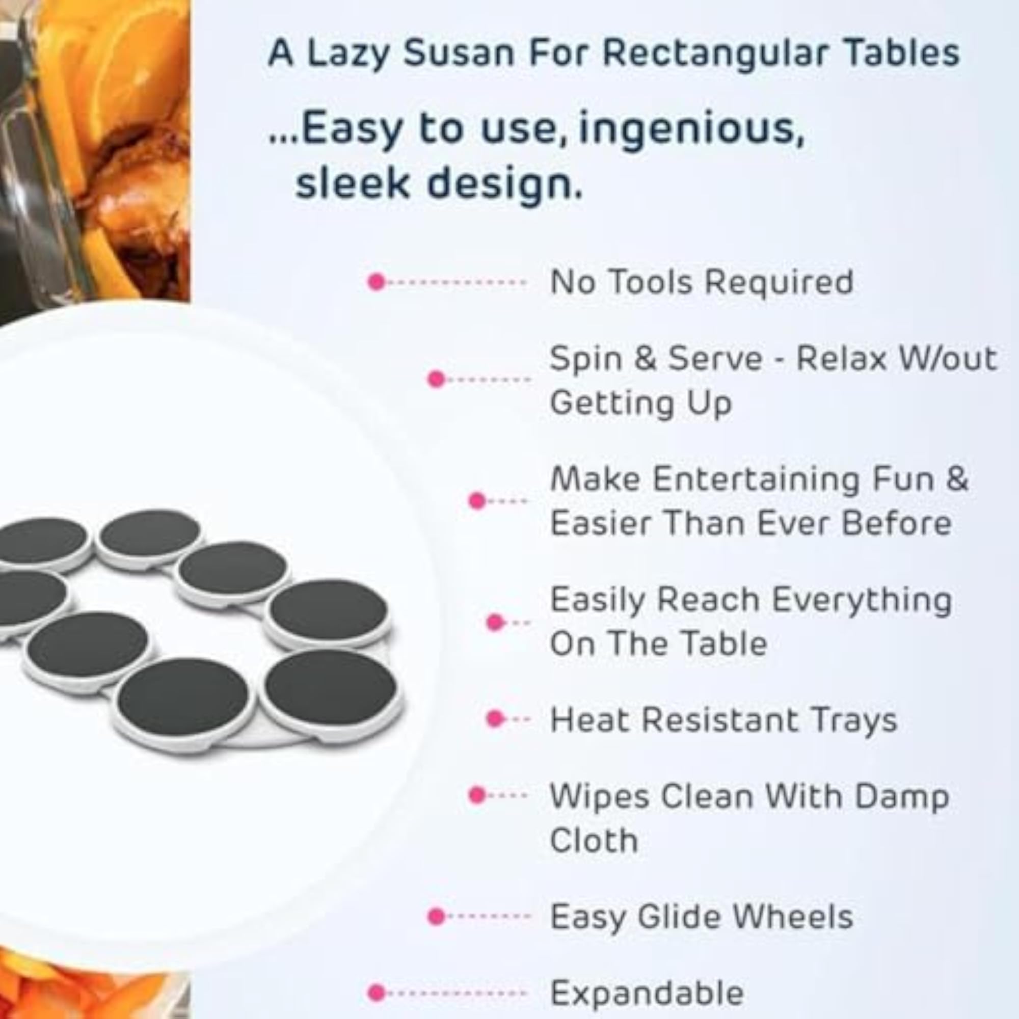 Lazy Susan Revolution Long Table Turntable