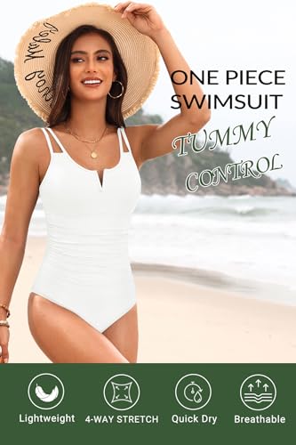 Image of Yonique Womens One Piece Swimsuit Tummy Control - Slimming Bathing Suit V Wired Full Coverage 2026 Swimwear