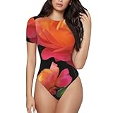 YYHHAOFA Grenouillère pour femme à motif fleur de lune - Matériau du produit : 95 % polyester, 5 % élasthanne - Tissu extensible dans les quatre sens de haute qualité, doux et doux pour la peau, confortable et respirant