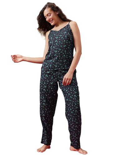 Image of Clovia Women's Rayon Print Me Pretty Cami Top & Pajama Set