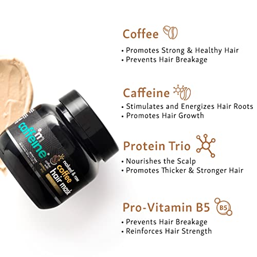 mCaffeine Anti Hair Fall Hair Mask for Dry & Frizzy Hair | For Curly Hair & Straight Hair | WIth Coffee, Proteins & Pro Vitamin B5 | SLS & Paraben... - Image 3