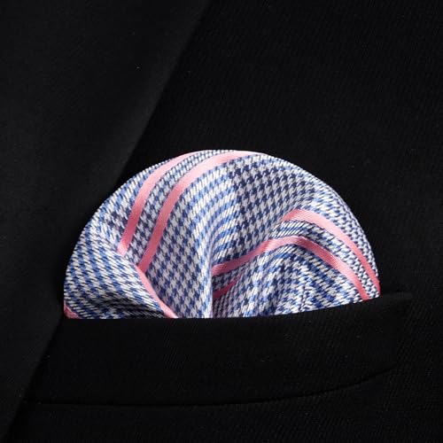 Image of Bow Ties for Men Check Plaid Self Tie Bow Tie and Pocket Square Bowtie Formal Tuxedo Wedding Bowties Handkerchief Set