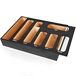 BOHOMDEC 6 in 1 Bamboo Ziploc Bag Storage Organizer, Black Baggie Organizer for Drawer with Sliding Lid - Fits Gallon, Quart, Sandwich, Snack & Freezer Bags, Wall Mountable Kitchen Drawer Organization