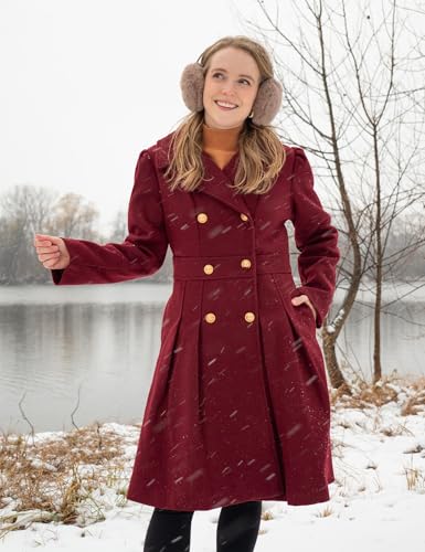 Image of GRACE KARIN 2026 Women's Fashion Trench Coat Notch Lapel Double Breasted Thick A Line Pea Coats Jacket with Pockets(S-2XL)