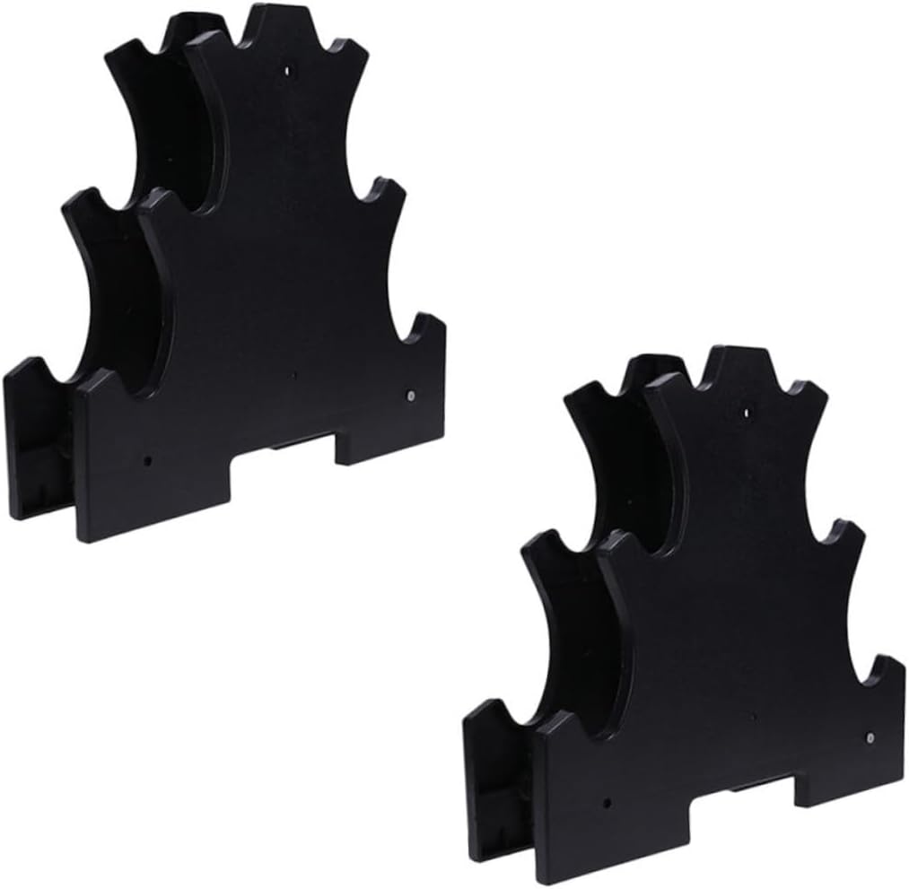Holibanna 2pcs Plastic Dumbbell Stand Rack with Electroplated Brackets for Dumbbells Compact and Store Holder for Home Gym Organization and Workout