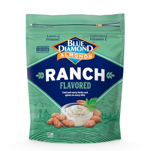 Keto Ranch Roasted Almonds: Your New Obsession (Trust Me on This One) Blue Diamond Almonds, Ranch Flavored Value Bag Snack Nuts Perfect...