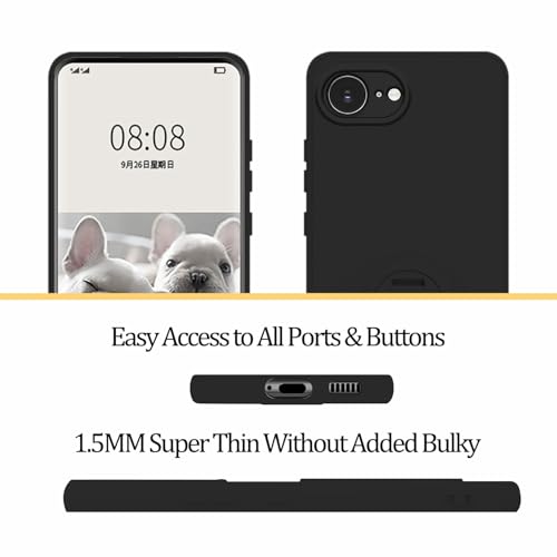 Coque silicone iPhone 17e support design élégant noir mat