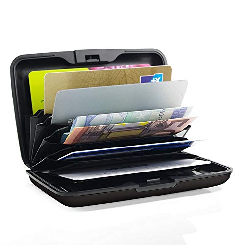 Image of OGON -DESIGNS- Aluminum card holder, RFID Protection against fraud and demagnetization, Compact wallet, Smart Case STOCKHOLM V1 model (Jacquard)
