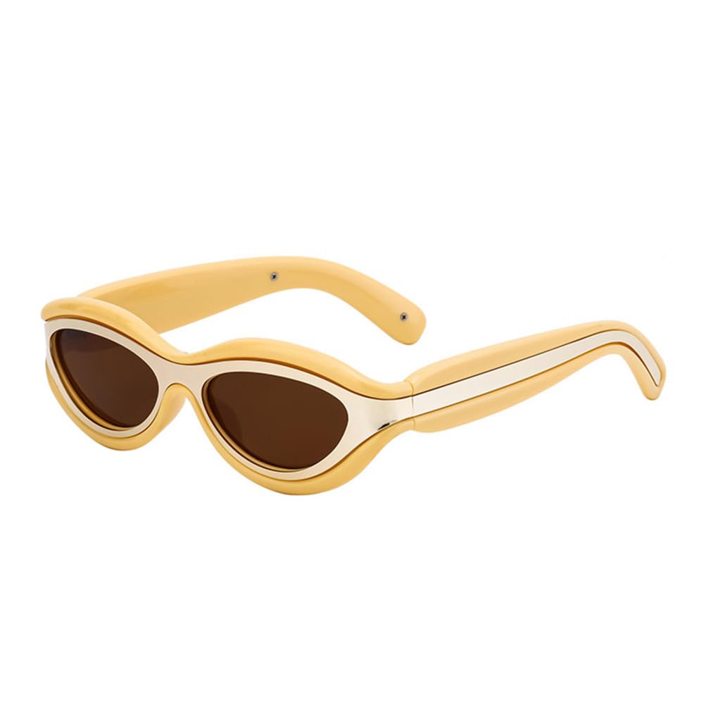 Cat Eye Damen Sonnenbrille Halbmetall Farbverlauf Spiegel Brillen Herren Punk Sonnenbrille Shades UV400