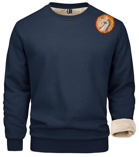 MAGCOMSEN Sweatshirt Herren Fleece Pullover Gefüttert Sport Pulli Winter...