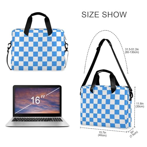 Maletín para portátil portátil 15.6" azul y blanco miniatura 5