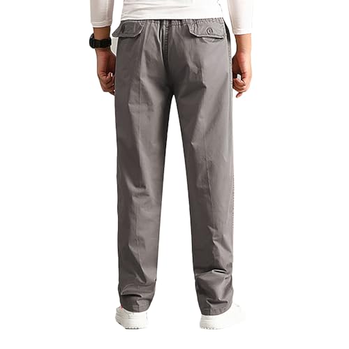 AIFARLD Mens Cargo Pants Elastic Waist Pants Sport Jogger Long Trousers for Hiking Fishing Running Workout4