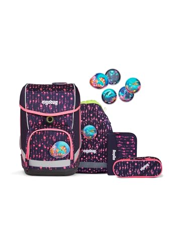 ergobag Schulranzen-Set cubo Set Bärmuda Viereck - Lila