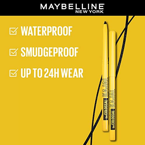 Image of Maybelline New York Kajal Pencil - Twin Pack, 0,35G + 0.35G, Intense Colour, Waterproof, Long Lasting 24Hrs Stay, Colossal Kajal, Black, Matte Finish (Pack of 2)