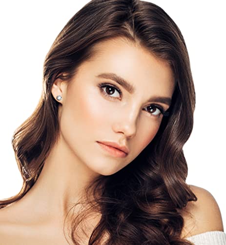 Fansilver 7Pairs 14K Gold Plated 20G Hypoallergenic Stud Earrings For Women Men Stud Flatback Ear Piercing Cubic Zirconia 2-8Mm #TOP7