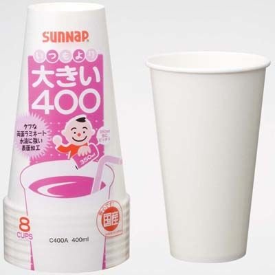 �T���i�b�v ���R�b�v 400ml 8�� �傫��400 �^�t�J�b�v�E�z���C�g�y120�Z�b�g�z 4901627033494