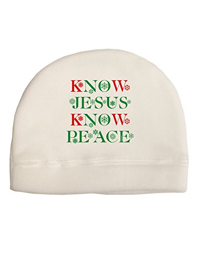TOOLOUD Know Jesus Know Peace Christmas Child Fleece Beanie Cap Hat White