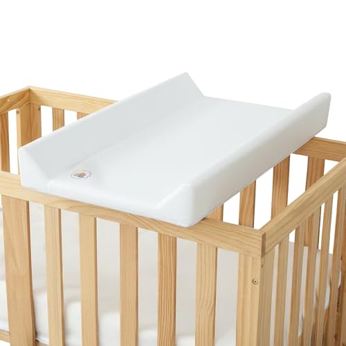 ElioraBay Premium Wickelauflage Wickelplatte Wickeltisch Wickelbrett Wickelkommode 80×50×10 cm – robust, weich gepolstert & pflegeleicht – für Babybett, Kommode & unterwegs (weiß)