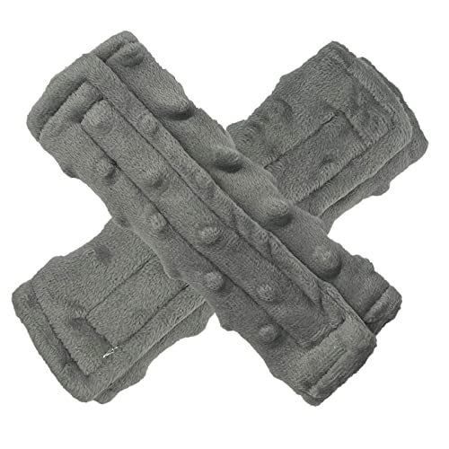 Image of Baby Car Seat Neck Cover, Car Seat Strap Cover, Seat Belt Cushions Pads, Shoulder Strap Protectors, Reversible Pram Harness Covers in Minky, Baby Neck Pad Protector