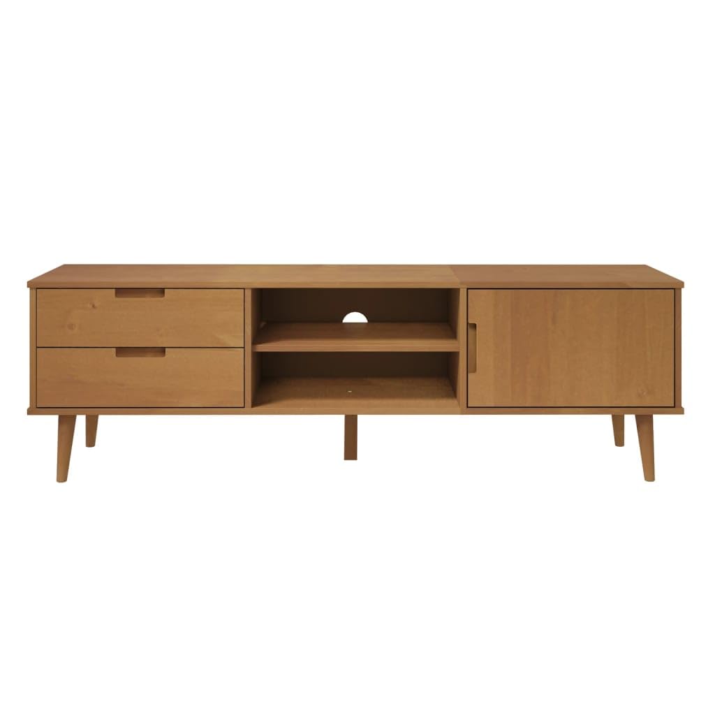vidaXL Meuble TV MOLDE Marron 158x40x49 cm Bois de pin Massif