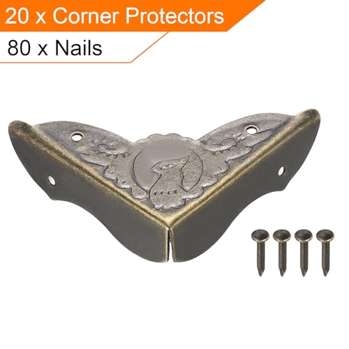 Image of uxcell Metal Desk Corner Protectors Table Edge Cover Guard 39x39x11mm Bronze Tone 20pcs