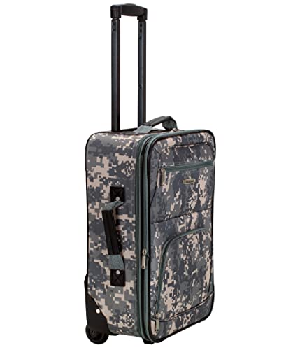 Image of Rockland Fashion Softside 4 Piece Luggage Set, Expandable, (14 inch Tote /19 inch /24 inch /28 inch), Acu Camo