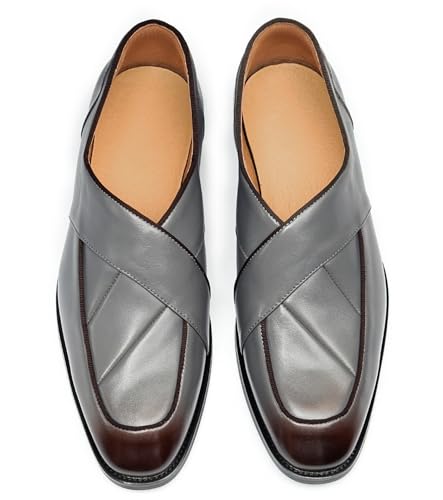 Santimon Mens Dress Penny Loafers Slip-On Shoes - Genuine Leather Formal Business Casual Shoes for Wedding- Fashion Comfortable Prom Mocassins4