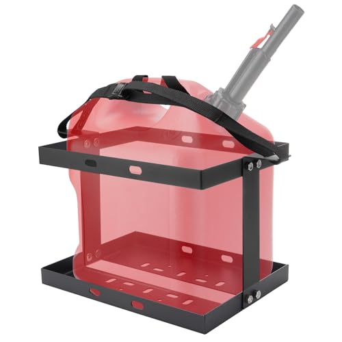 Metlead 5 Gallon (20 Liter) Gas Can Holder with Securing Strap Cold-forged Steel Fuel Tank Mounting Rack Bracket Compatible with Midwest Gas Can