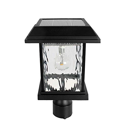 GAMA SONIC Aspen Solar Post Light, Outdoor Solar Powered LED Light, 3