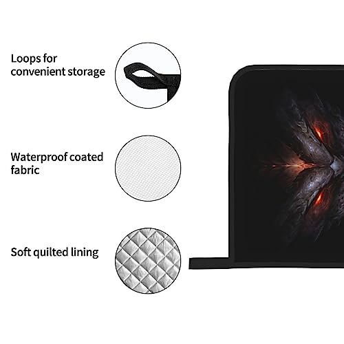 Fire Monsters Oven Mitts And Pot Holders Set Of 4, Kitchen Cooking Bbq Heat Resistant Non-Slip Oven Gloves And Pad Sets #TOP5