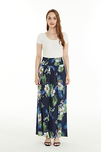 Lady High Slit Wide Leg Pants in Pineapple Garden4