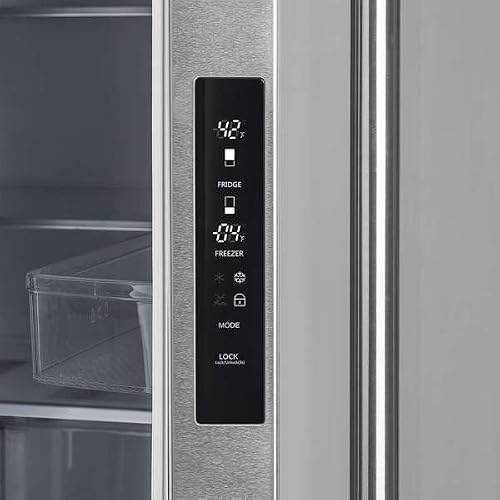 Forno Moena Energy Star Refrigerator and Freezer 19.2 Cu.Ft French Door Stainless Steel Freestanding Fridge with Ice Maker (Moena 40-Inch with Modern Grill)