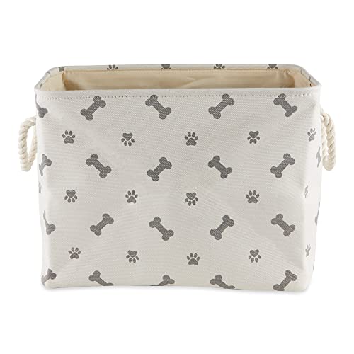 Bone Dry Pet Storage Collection Paw and Bone Print, Small Rectangle, 14x8x9, Gray - Image 5
