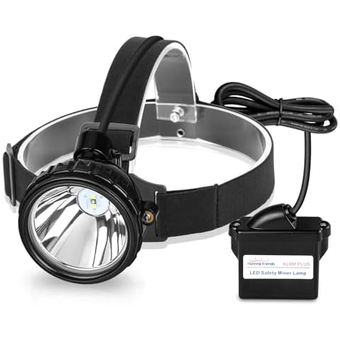 Yongkist Mining Light Rechargeable 1+2 LED Miners Headlamp Waterproof Cap Lamp Safety Explosion Rroof Coal Miner Light for Hunting Fishing Coal Miner (KL6M.Plus-Medium Size) Cover