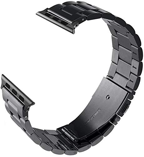 Simpeak Band Compatible With Apple Watch Series 8 45Mm Series 7 45Mm, Women Men Solid Stainless Steel Business Band Strap Replacement For Iwatch Series 6 Se 5 4 (44Mm) Series 3 2 1 (42Mm), Black #TOP4