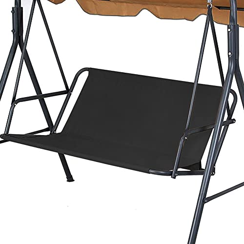 Replacement Swing Seat Cover 600D Oxford Cloth Waterproof 2/3 Seat Patio Swing Seat Replacement Covers for Outdoor Porch Garden Yard Swings (Black/43.3x21.65x17.7)