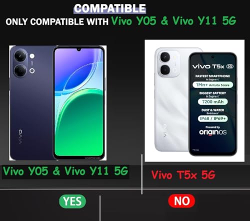 Image of COVERBLACK Flexible Rubber Case Back Cover Compatible for Vivo Y05 / Vivo Y11 5G - Transparent