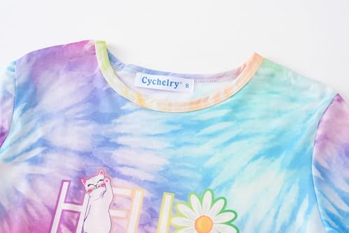 Image of Tie Dye Mermaid Sloth Christmas Halloween Pajamas for Girls Long Sleeve and Pants Nighty PJS 2-piece Set Size 6-16