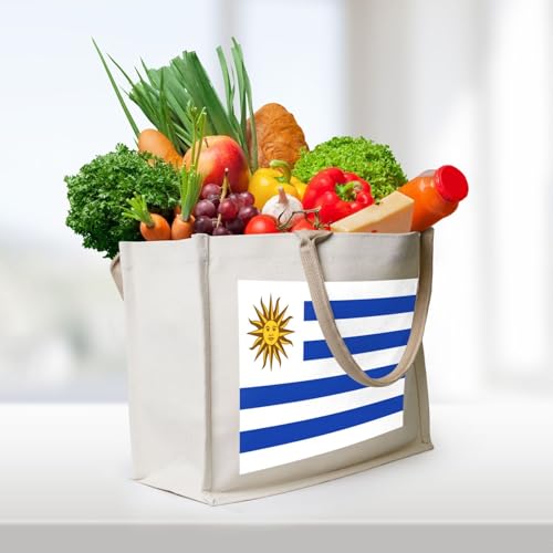 Flag of Uruguay Canvas Tote Bag for Women â€“ Durable, Reusable, and Stylish Tote Bags for Work, Beach, and Everyday Use4