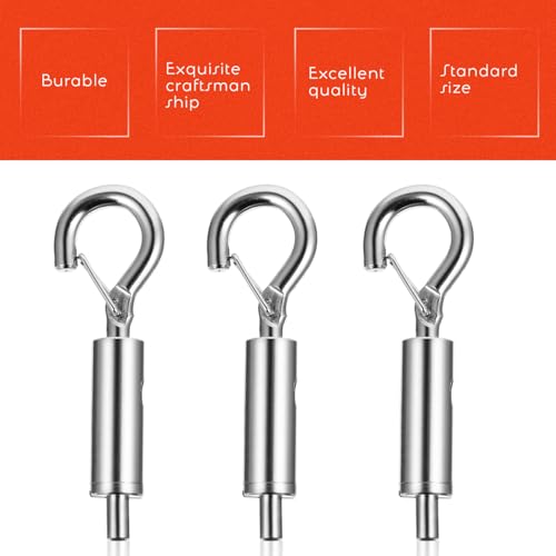 6 piezas tensores de cable de acero con gancho y ojal para hardware de tensión de cuerda de alambre, adecuados para uso pesado y accesorios de cables para suspensión ligera y barandales de cable miniatura 3