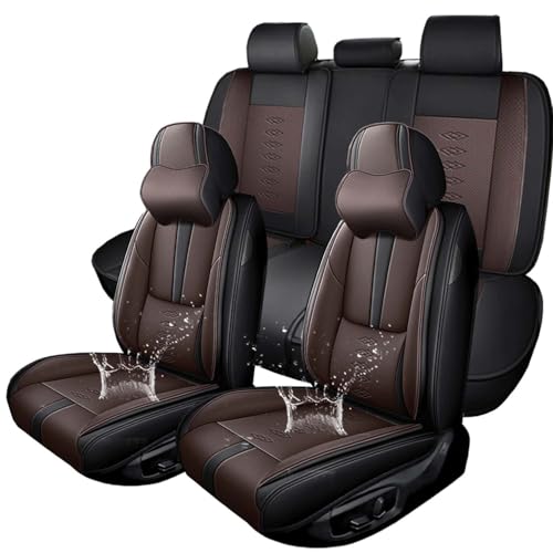 VIUDMEK Full Set Seat Cover for Land Rover Range Rover/Range Rover Evoque/Range Rover Sport,Waterproof Full Wrapping Edge Car Seat Covers(Black Coffee,with Pillows)
