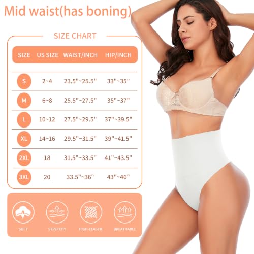 Image of Werena Tummy Control Thong Shapewear for Women Seamless Shaping Novelty Thong Panties Body Shaper Underwear