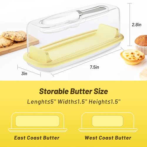 Butter Dish, Butter Dish with Lid for Countertop, Easy Scoop, BPA Free, Butter Container with Knife Spreader, Butter Holder with TBSP Marks, Easy to Clean Butter Keeper for Refrigerator - Image 4