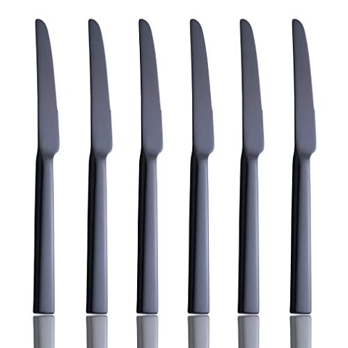 Exclusive Discount 🔥 Dinner Knives Set of 6, Black Flatware Replacement High Carbon Stainless Steel Heavy Duty Silverware Knife Bulk, 9-Inch Eating Utensils Sets, 6-Piece Table Knives Mirror Finished, Dishwasher Safe New Deal Dinner Knives Set of 6, Black Flatware Replacement High Carbon Stainless Steel Heavy Duty Silverware Knife Bulk, 9-Inch Eating Utensils Sets, 6-Piece Table Knives Mirror Finished, Dishwasher Safe