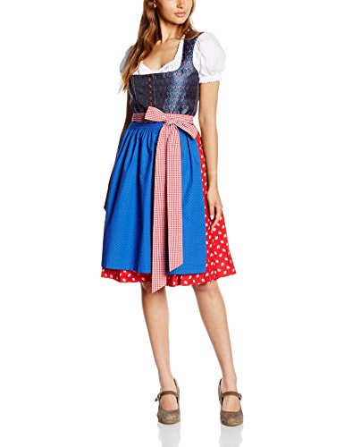 Edel Herz WIGE207, Vestido Tradicional Austriaco, Mujer, Multicolor (Blau 145), 40