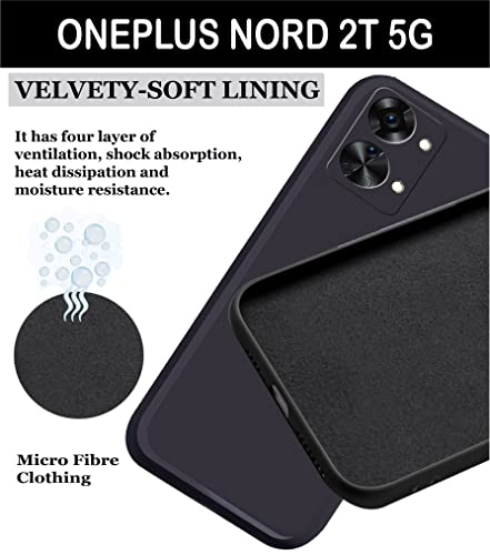 Image of A rtistque Liquid Silicone Flexible with Camera Protection Soft Back Cover Case for OnePlus Nord 2T 5G - Black