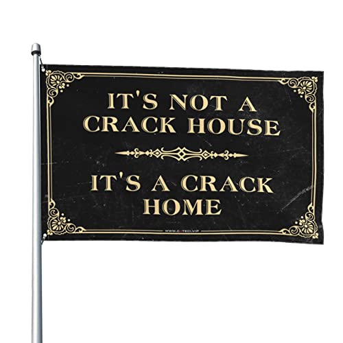 Drapeau d'interieur It's Not A Crack House 152x244 cm pour cacher un mur vide de chambre d'etudiant