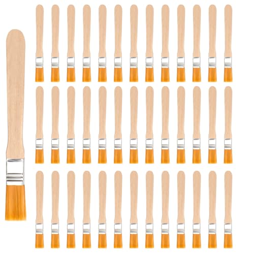 40 Piezas Brochas Pintura Pinceles Pintura Pinceles Planos Mango De Madera Pinceles Nylon PequeñOs Set Cepillos Pincel Pintar Pinceles Pintura Acrilica para Cuadros Bricolaje EliminacióN De Polvo